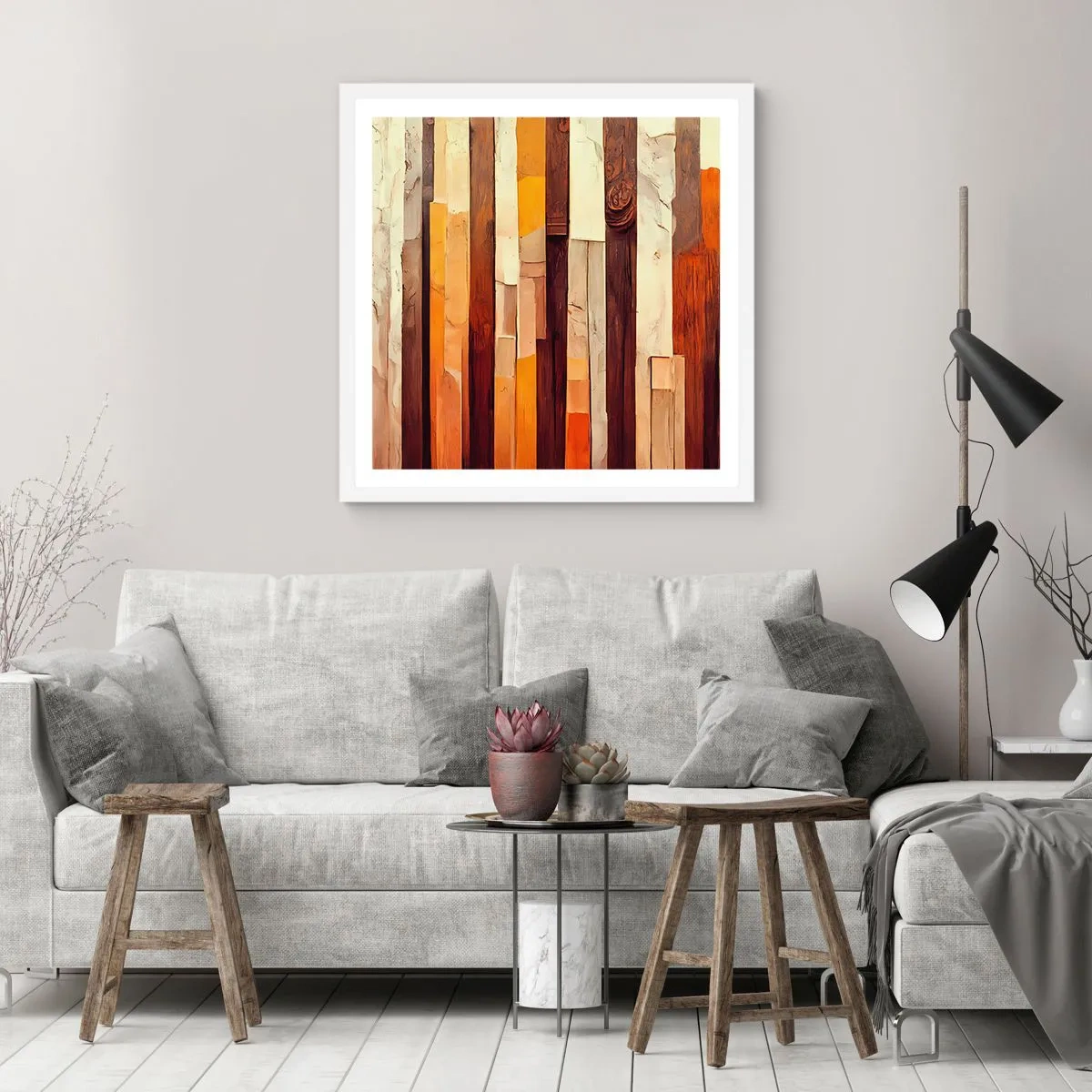 Poster in cornice bianca - L'inno dei legni boschivi - 60x60 cm