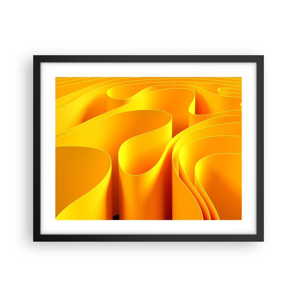 Poster in cornice nera - Come onde di sole - 50x40 cm