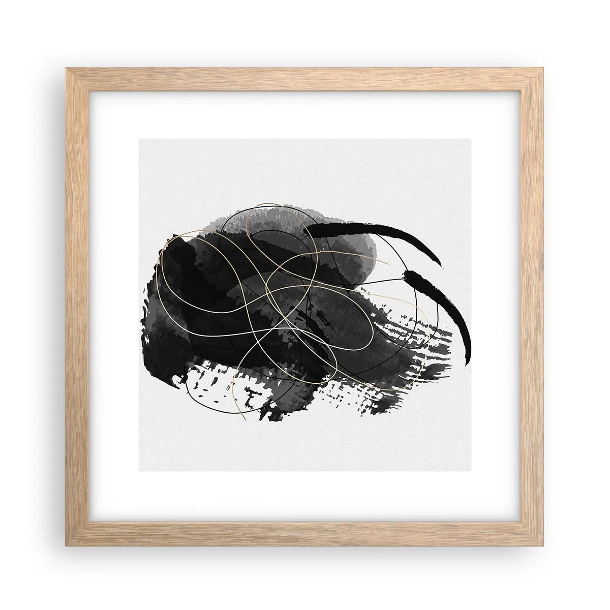 Poster in cornice rovere chiaro - Nato dal nero - 30x30 cm