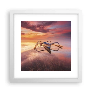 Poster in cornice bianca - La pace della sera tropicale - 30x30 cm