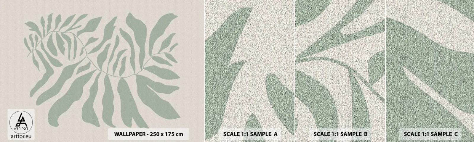 Campione Di Fotomurale Standard Eco - Ramo smeraldo - Boho, Pianta, Botanico - 100x30 cm