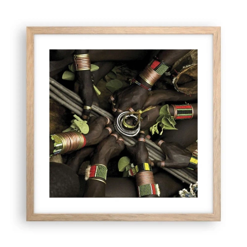 Poster in cornice rovere chiaro - Siamo insieme - 40x40 cm