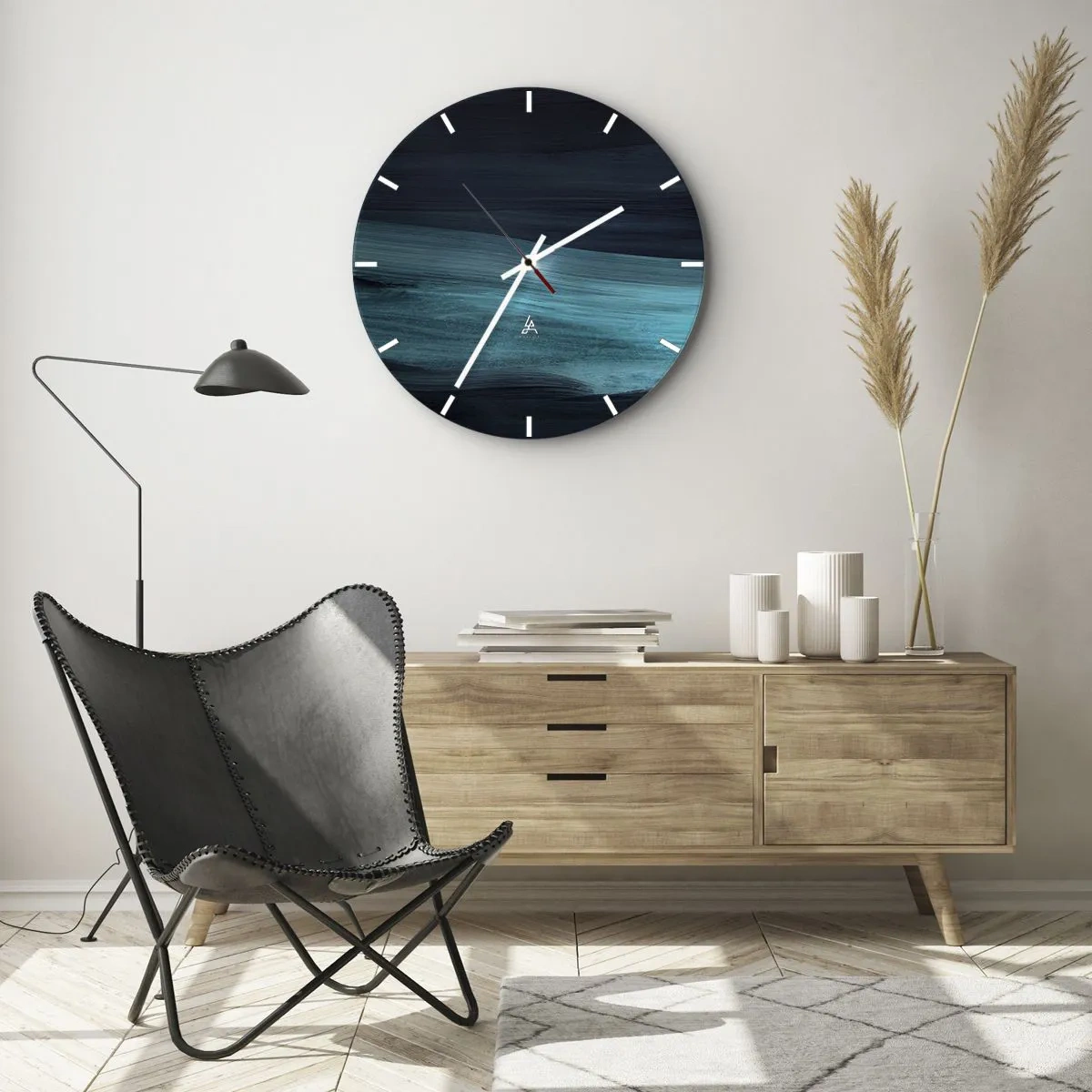 Orologio da parete - Orologio in Vetro - Seguendo la corrente - 30x30 cm