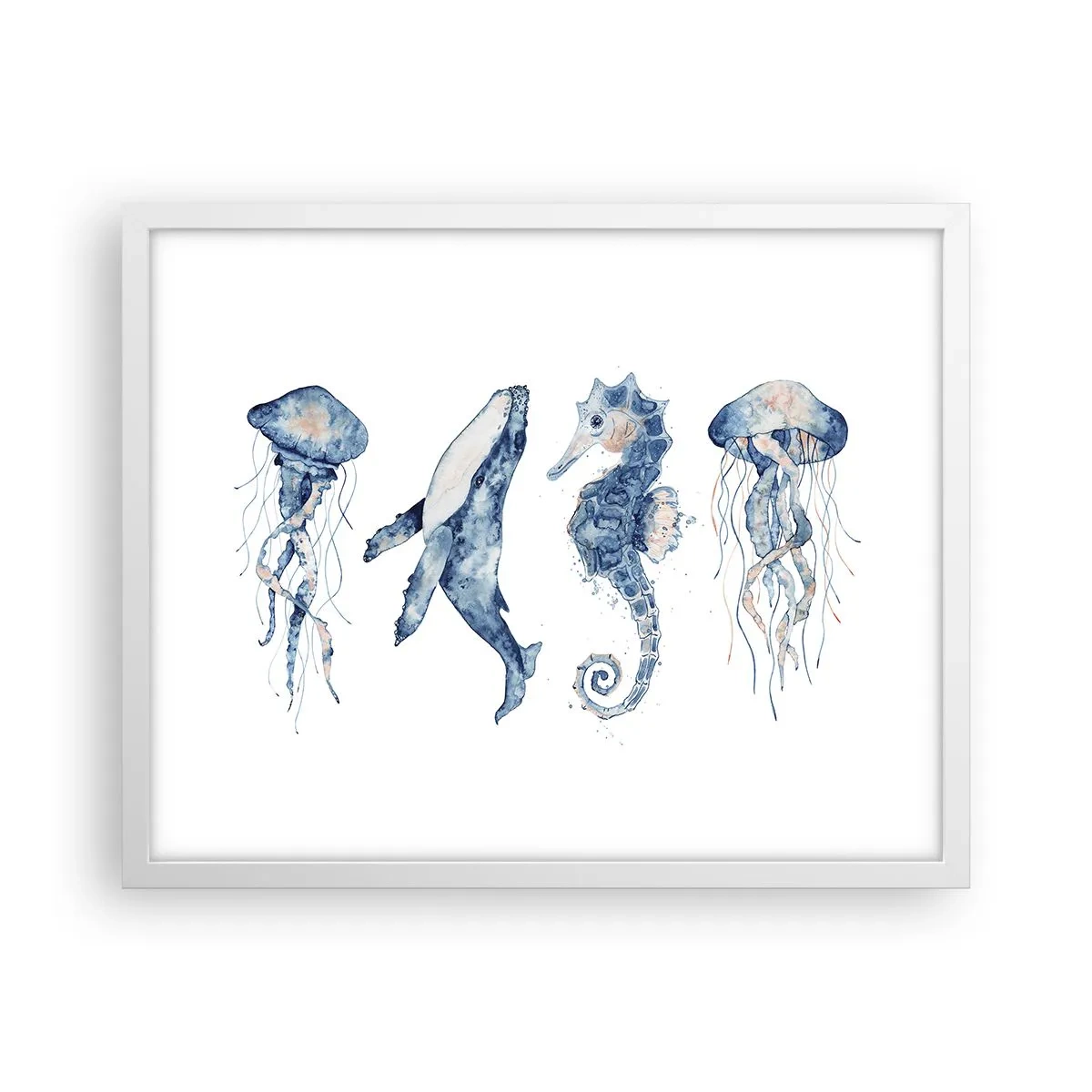 Poster in cornice bianca - Meraviglie del mare - 50x40 cm