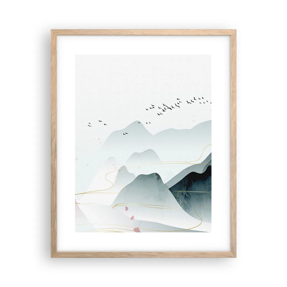 Poster in cornice rovere chiaro - Oltre le cime - 40x50 cm