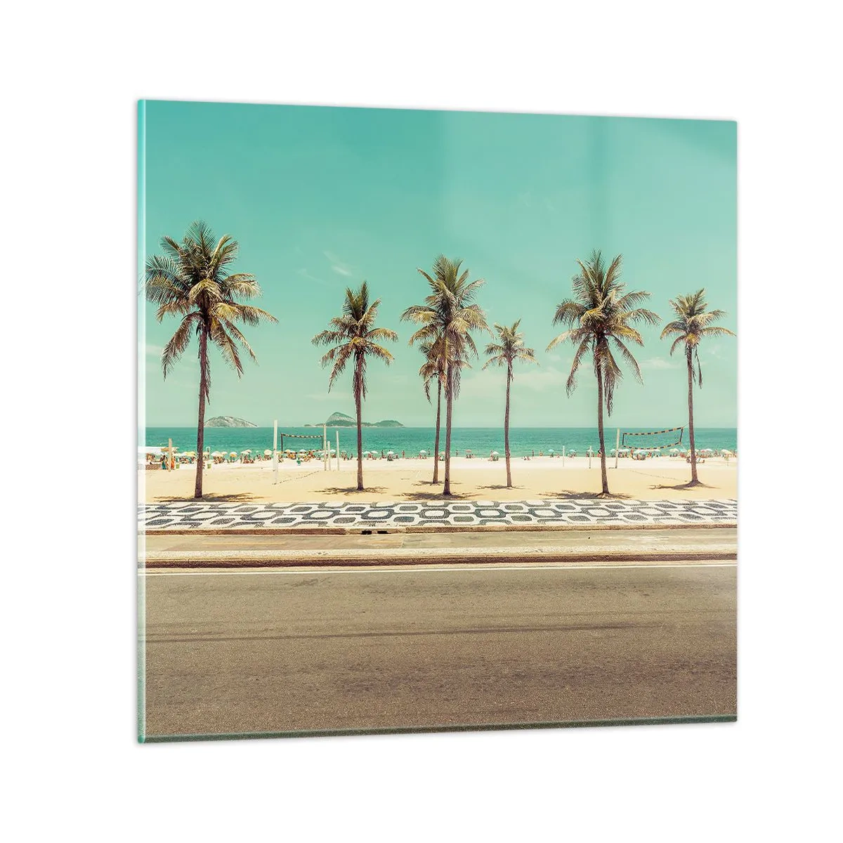 Quadro su vetro - A guardia della spiaggia - 60x60 cm