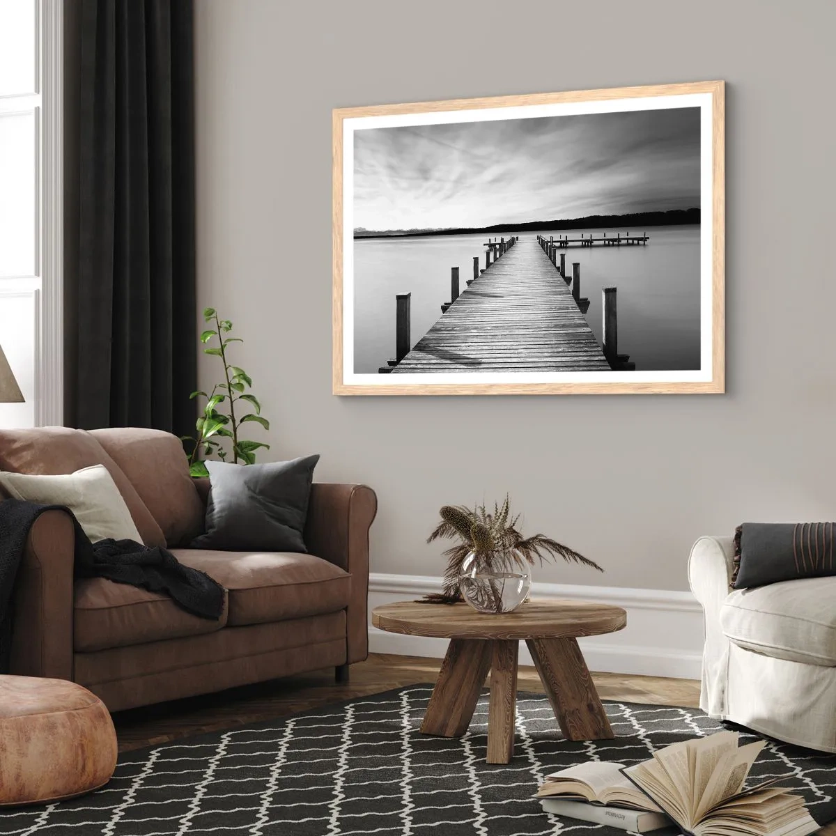 Poster in cornice rovere chiaro - Pace sull'acqua - 40x30 cm