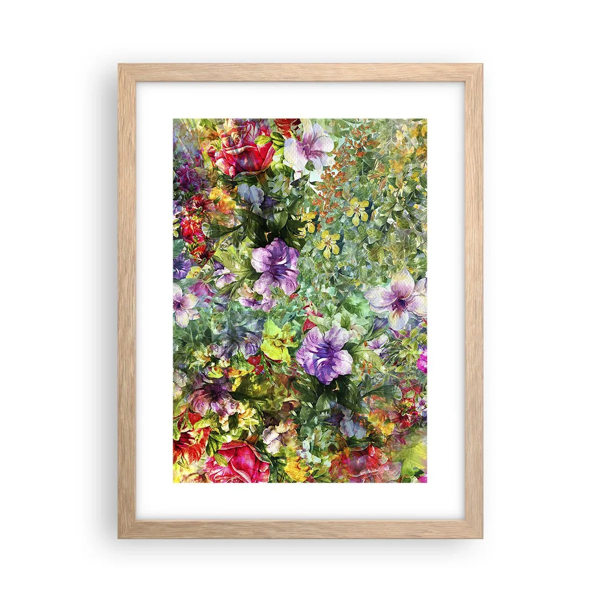 Poster in cornice rovere chiaro - Perdersi nei fiori - 30x40 cm