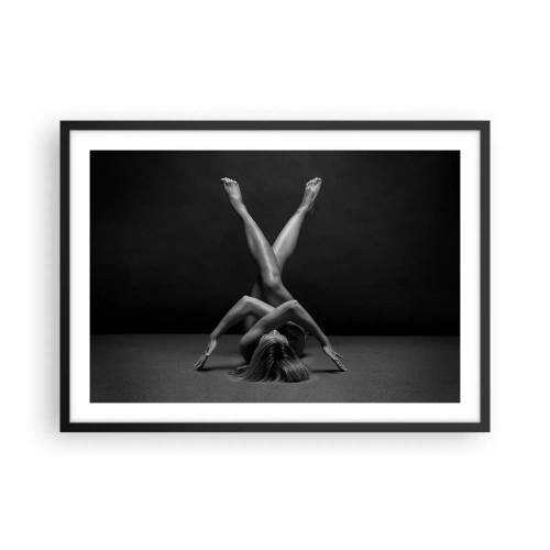 Poster in cornice nera - Un'interpretazione artistica di una donna in bianco e nero - 70x50cm - Geometria del nudo - Decorazione murale moderna per soggiorno e camera da letto ARTTOR
