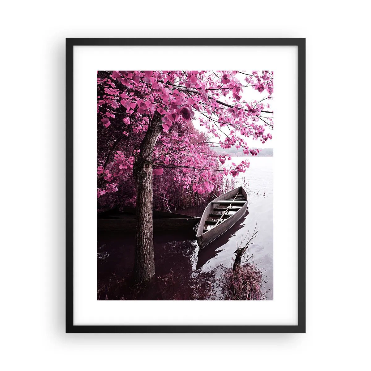 Poster in cornice nera - Nel silenzio rosa - 40x50 cm
