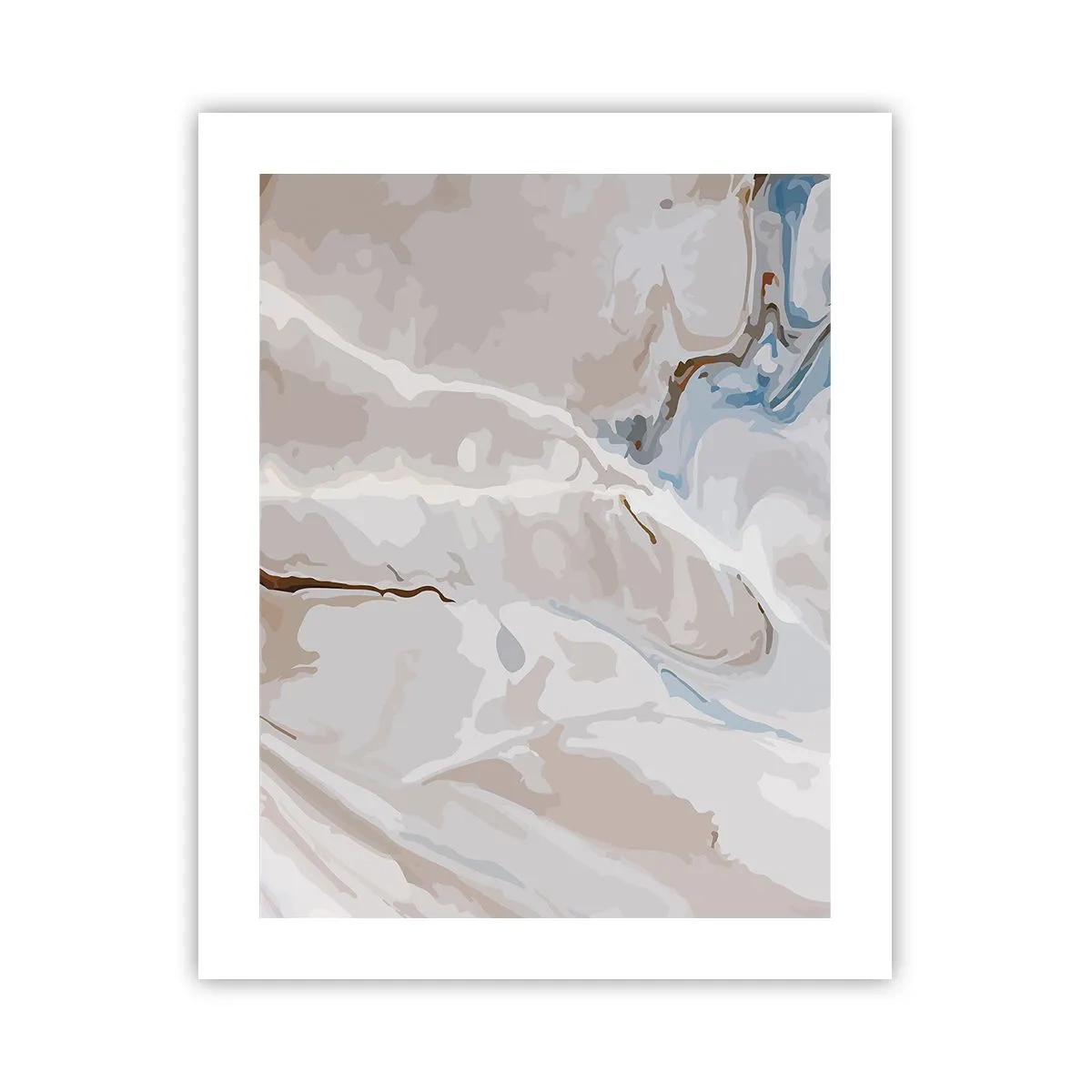 Poster - Meandri blu sotto il bianco - 40x50 cm