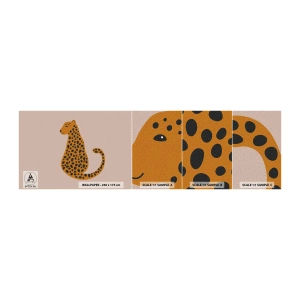 Campione di Fotomurale Adesivo Deluxe Sticker - Il leopardo è un motivo di moda - Per bambini, Pantera, Animali - 100x30 cm
