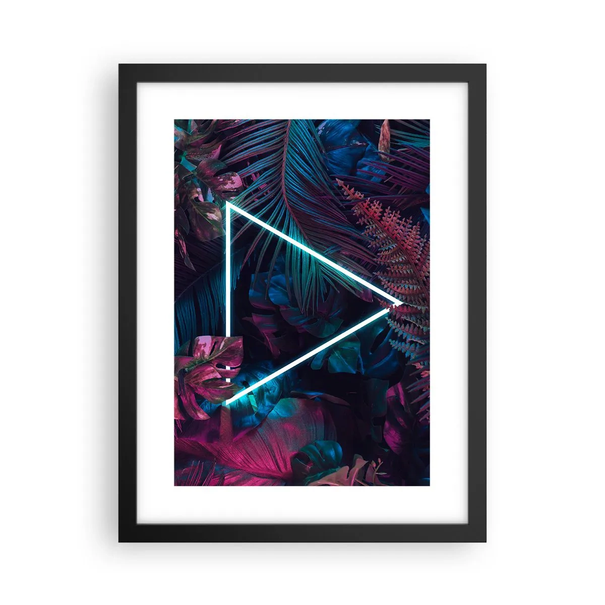 Poster in cornice nera - Giardino in stile discoteca - 30x40 cm