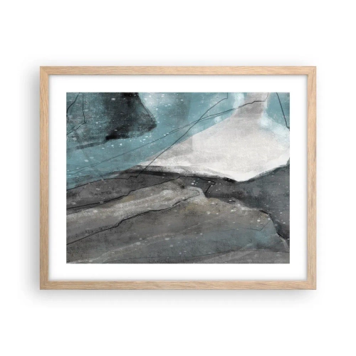 Poster in cornice rovere chiaro - Astrazione: rocce e ghiaccio - 50x40 cm