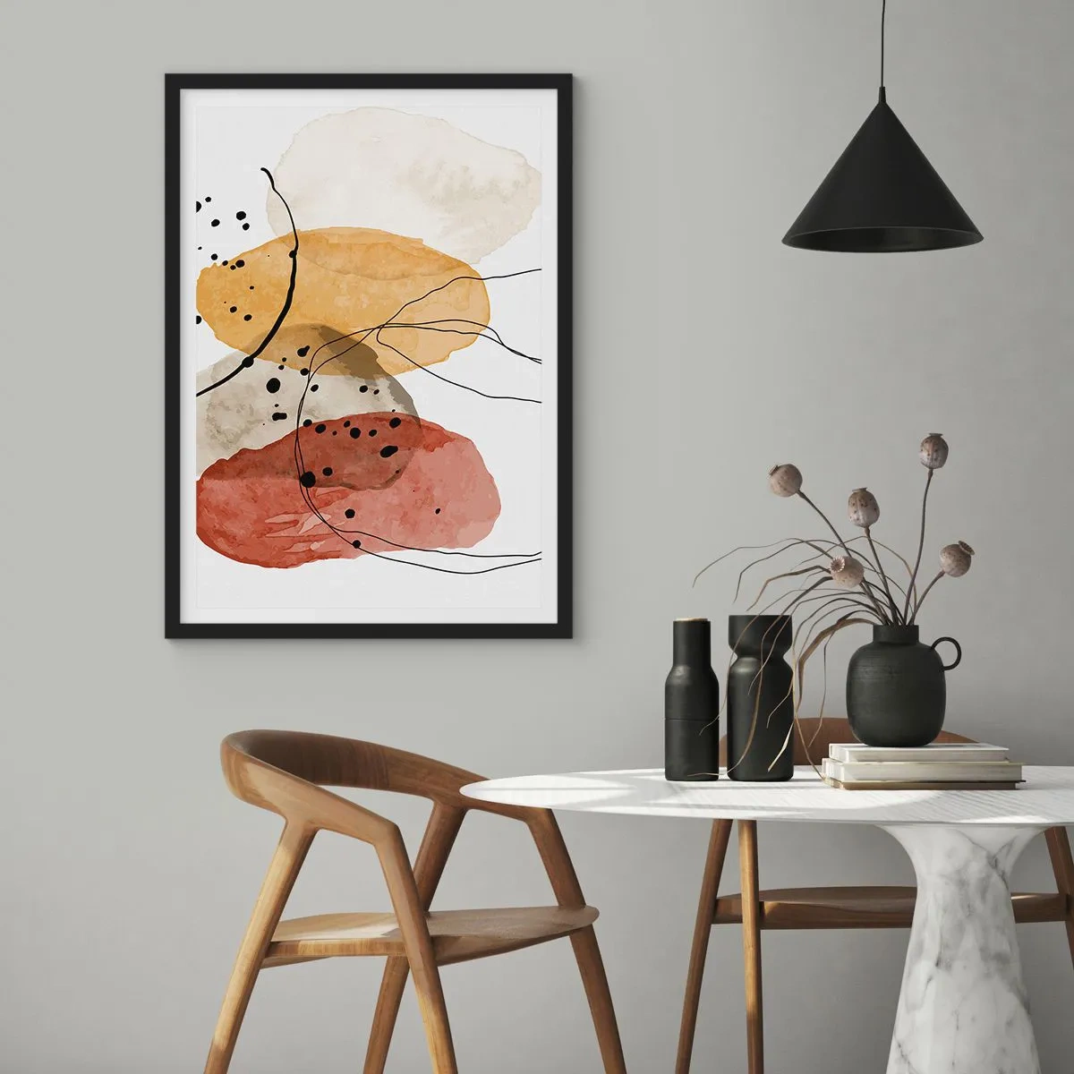 Poster in cornice nera - Come aria leggera e trasparente - 70x100 cm