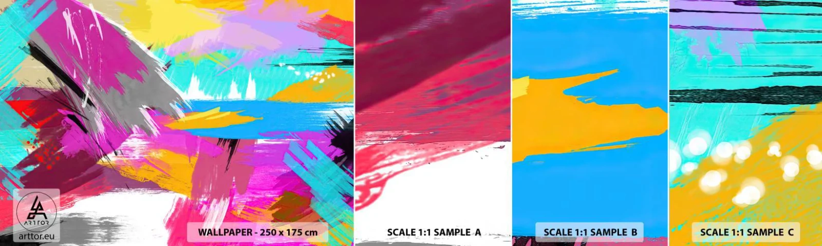 Campione Di Fotomurale Standard Eco - Pennellata dopo pennellata - Astrazione, Pezzo, Modello moderno - 100x30 cm