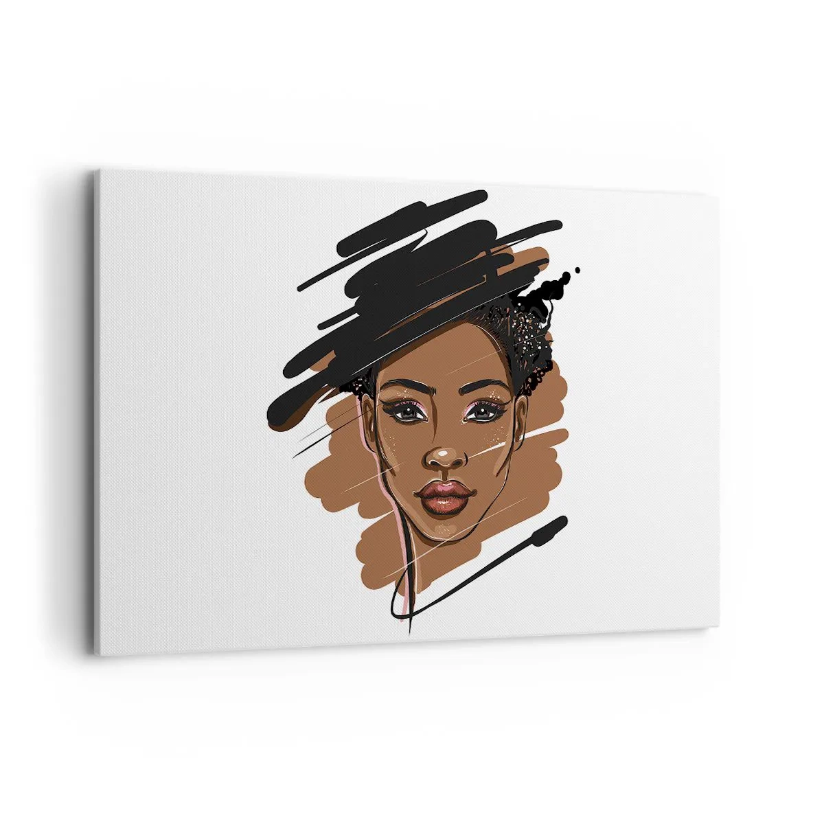 Quadro su tela - Stampe su Tela - Ritratto di una donna con pennellate artistiche - 120x80cm - Dolce come la cioccolata - Decorazione murale moderna per soggiorno e camera da letto ARTTOR