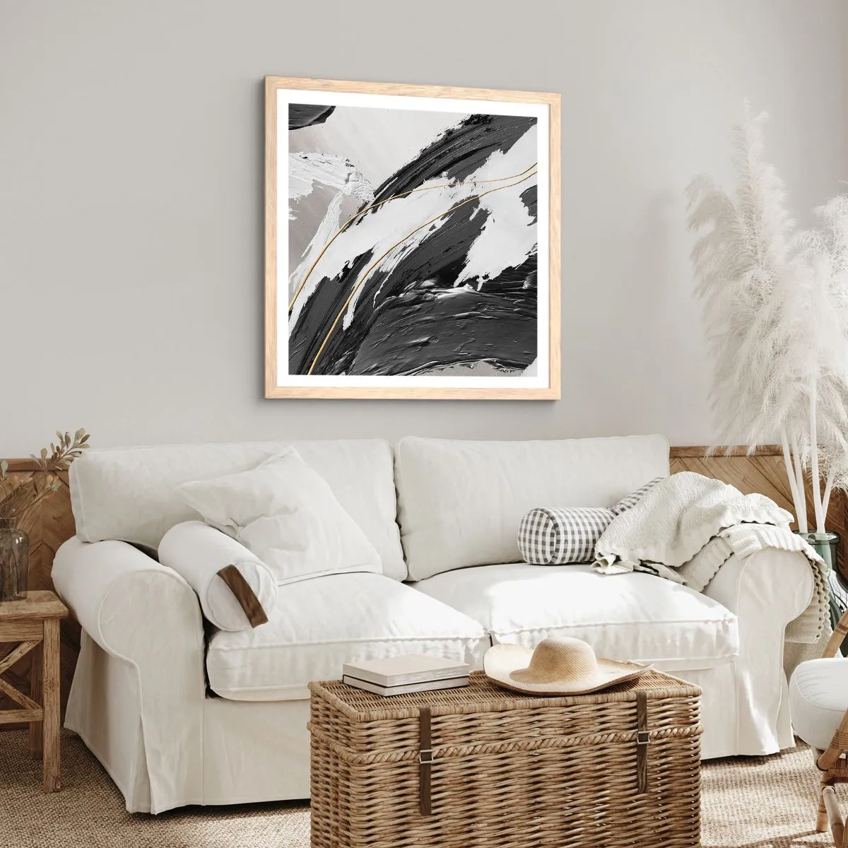 Poster in cornice rovere chiaro - Astrazione con sfarzo - 60x60 cm