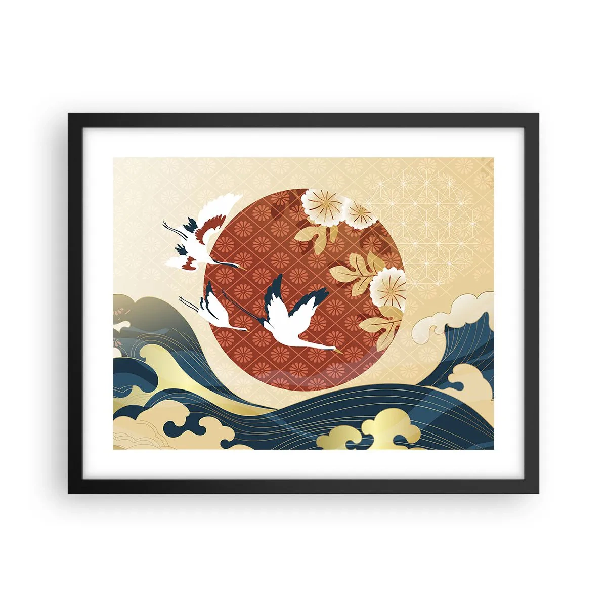 Poster in cornice nera - Favola giapponese - 50x40 cm