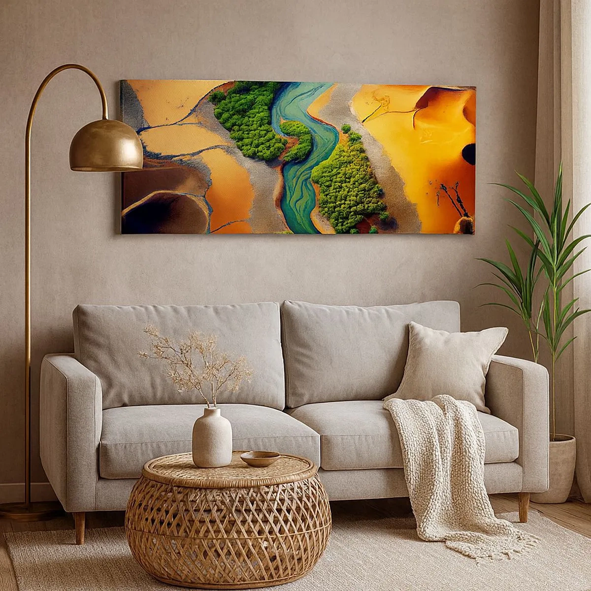 Quadro su tela - Stampe su Tela - Il fiume della vita - 100x40 cm