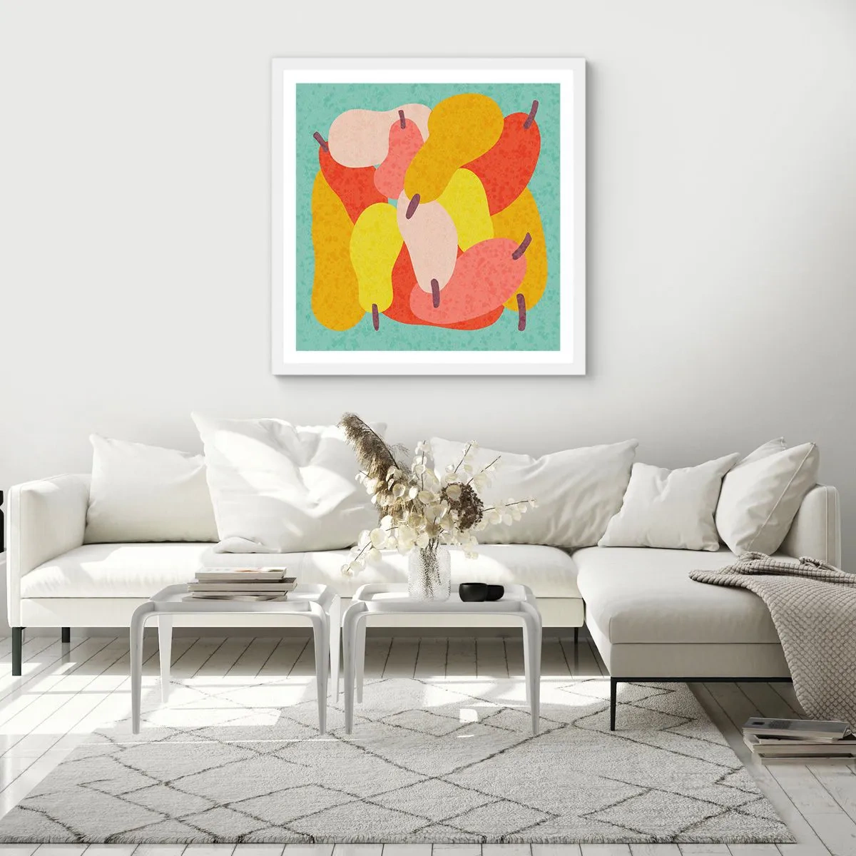 Poster in cornice bianca - Assaggia il sole estivo - 50x50 cm