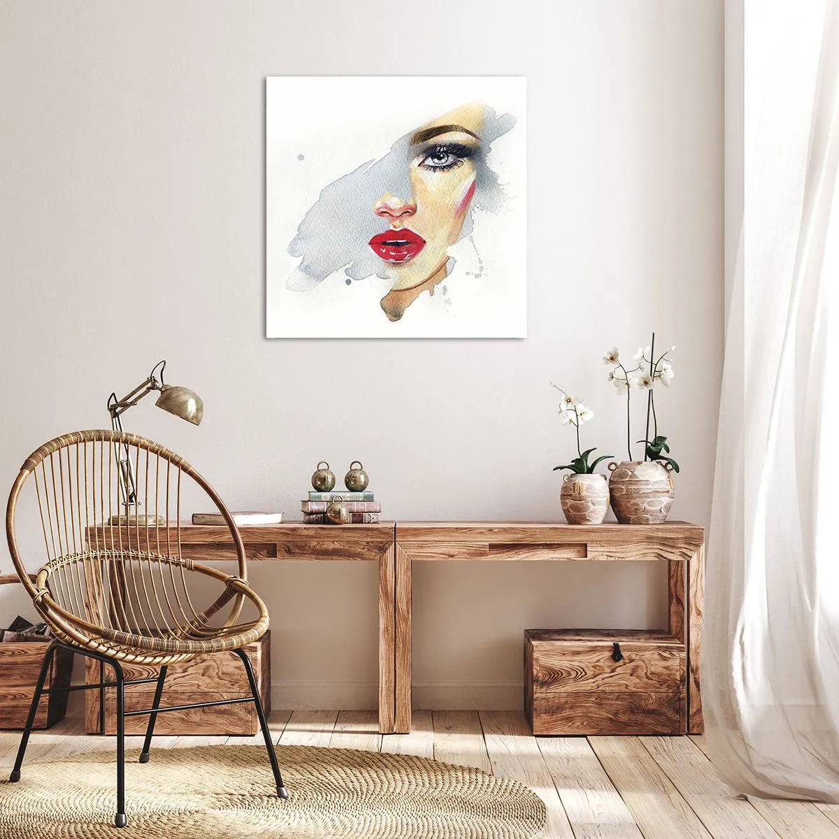 Quadro su tela - Stampe su Tela - Riflesso in una goccia d'acqua - 70x70 cm