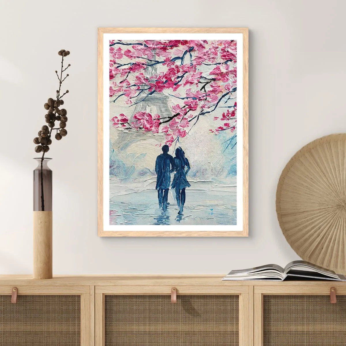 Poster in cornice rovere chiaro - Passeggiata romantica - 30x40 cm