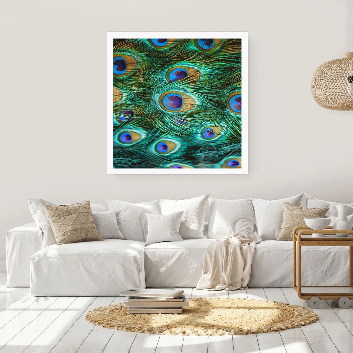 Poster - Lo sguardo del pavone - 60x60 cm