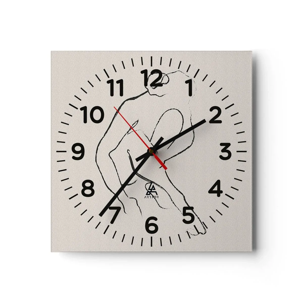 Orologio da parete - Orologio in Vetro - Schizzo intimo - 40x40 cm