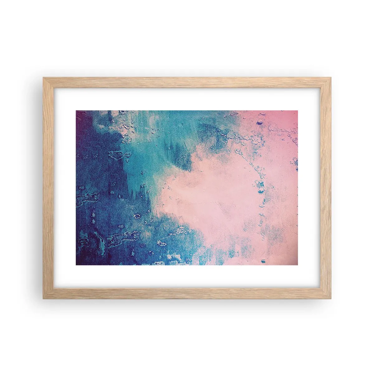 Poster in cornice rovere chiaro - Abbracci nel blu - 40x30 cm