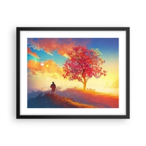 Poster in cornice nera - Pellegrino alla meta - 50x40 cm