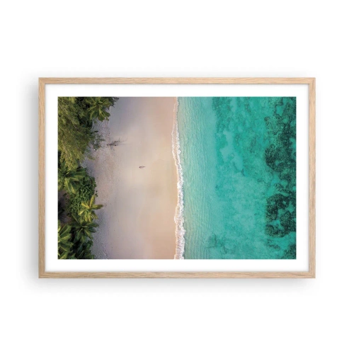 Poster in cornice rovere chiaro - Spiaggia del paradiso - 70x50 cm