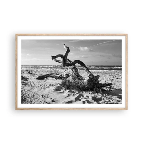 Poster in cornice rovere chiaro - Scolpito dal mare - 91x61 cm