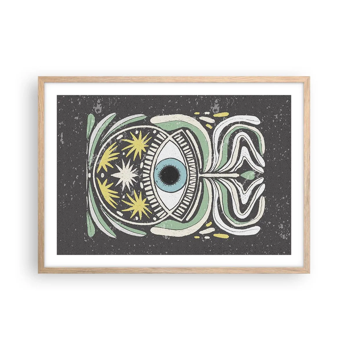 Poster in cornice rovere chiaro - Rituali tribali - 70x50 cm