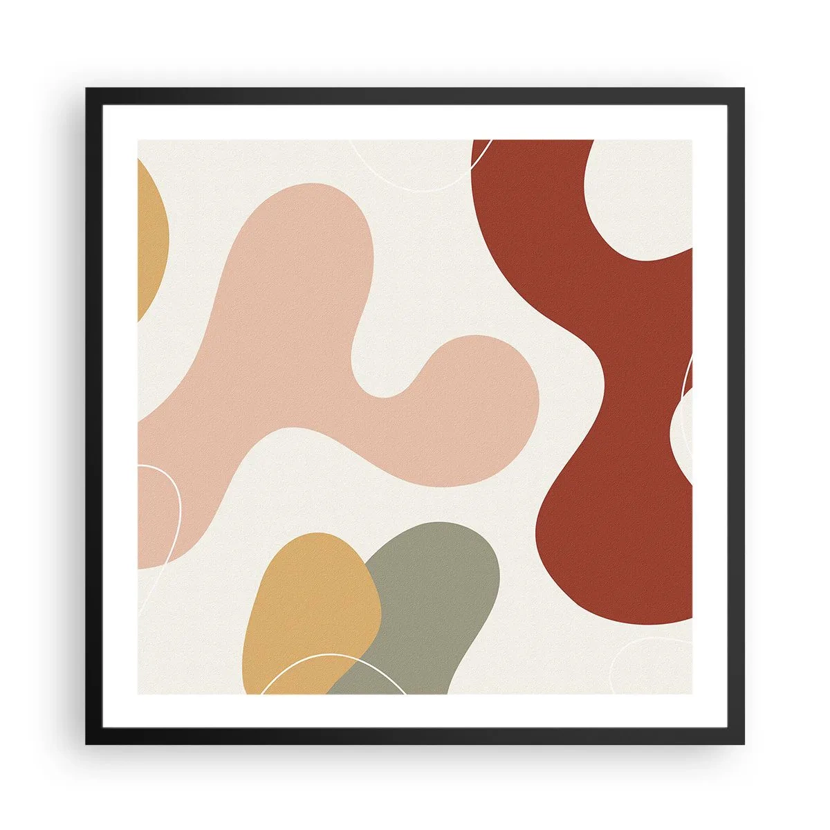 Poster in cornice nera - Ghirigori - 60x60 cm