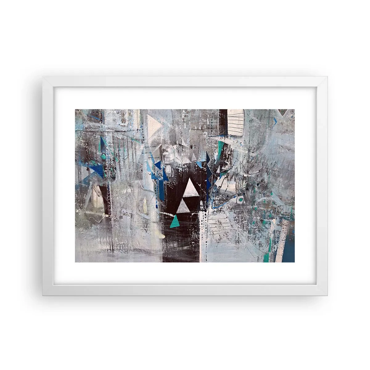 Poster in cornice bianca - L'ordine superiore dei triangoli - 40x30 cm