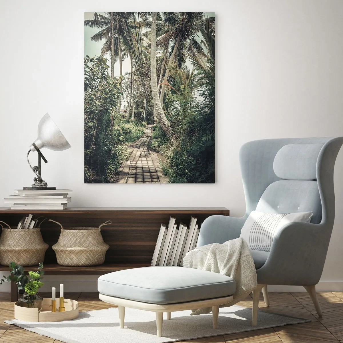 Quadro su vetro - Il viale delle palme - 70x100 cm
