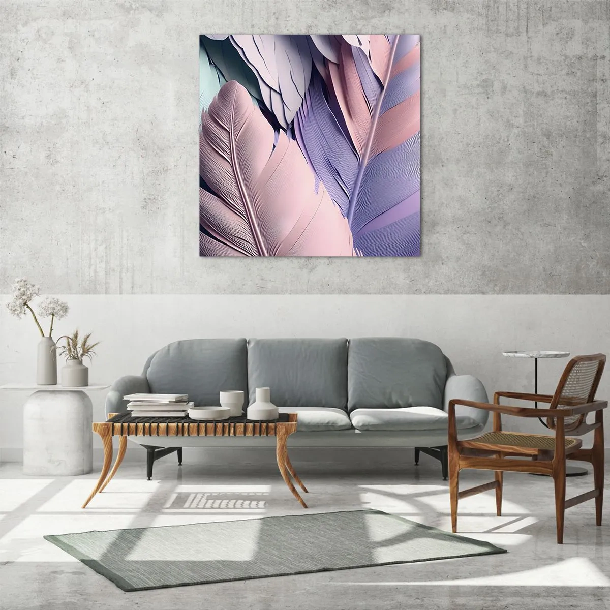 Quadro su vetro - Eleganza per uccelli - 40x40 cm