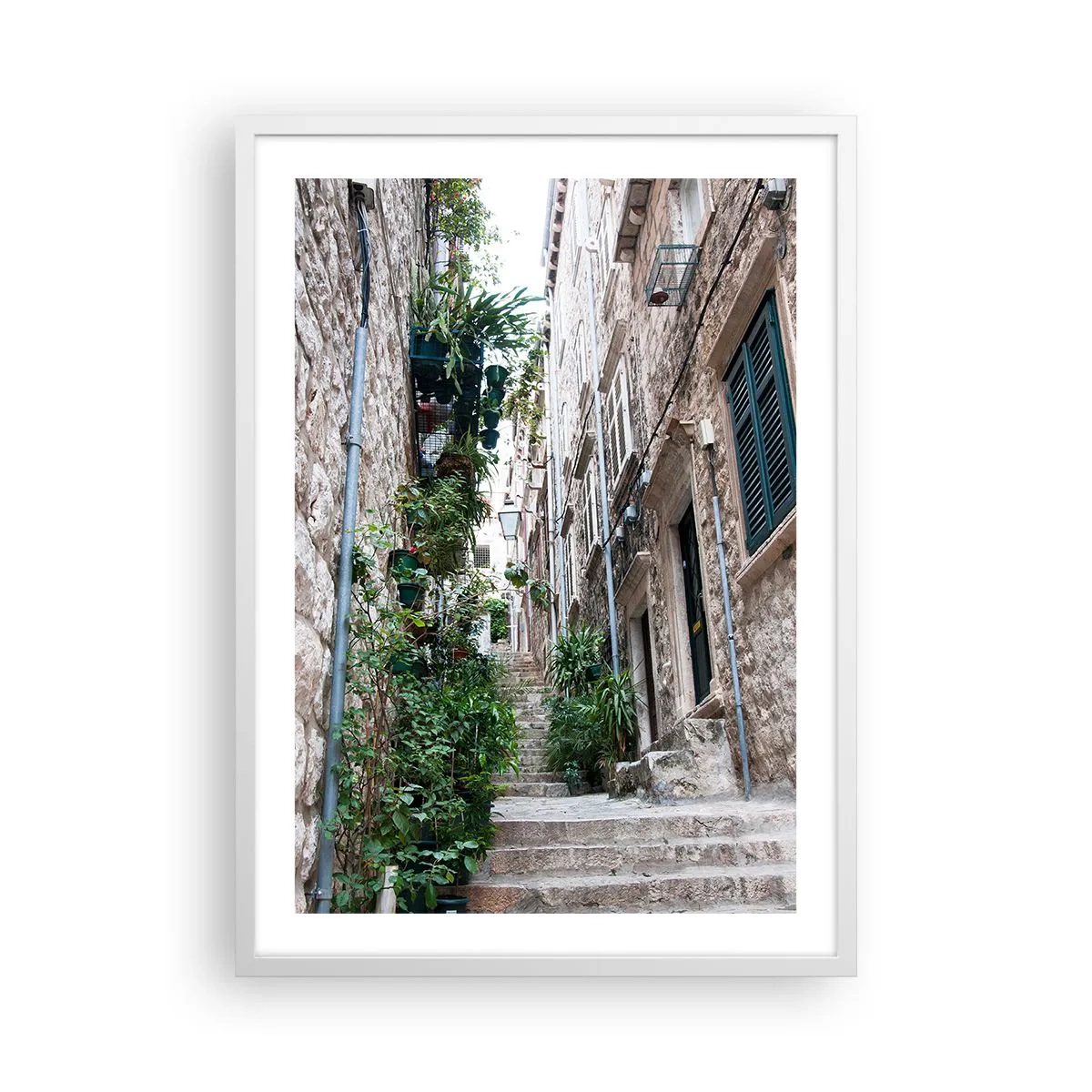 Poster in cornice bianca - Il fascino della città vecchia - 50x70 cm