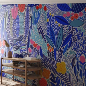 Fotomurali Premium Canvas - Il giardino delle Hawaii - Fiori, Foglie, Prato - 250x175 cm