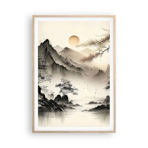 Poster in cornice rovere chiaro - Il fascino irripetibile dell'oriente - 70x100 cm