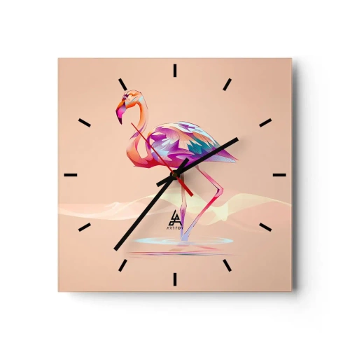 Orologio da parete - Orologio in Vetro - L'uccello delle buone emozioni - 40x40 cm