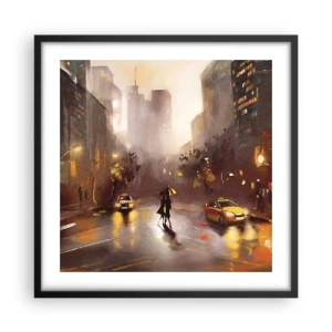 Poster in cornice nera - Nelle luci di New York - 50x50 cm
