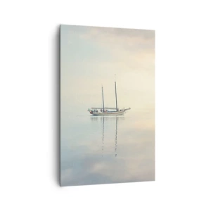 Quadro su tela - Stampe su Tela - Una barca su un mare calmo in una luce soffusa - 80x120cm - Silenzio in mare - Decorazione murale moderna per soggiorno e camera da letto ARTTOR