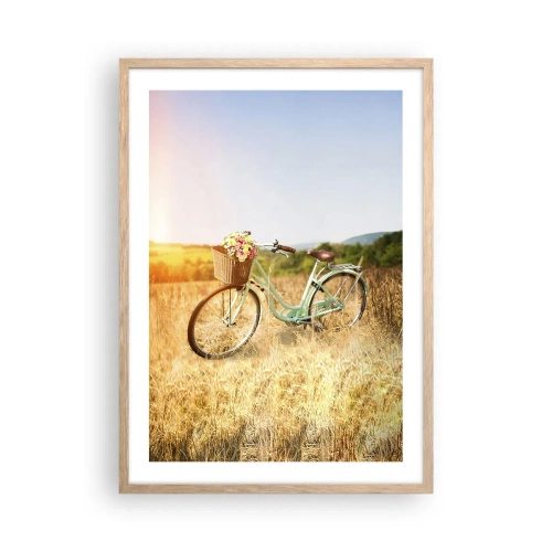 Poster in cornice rovere chiaro - Resto qui un attimo - 50x70 cm