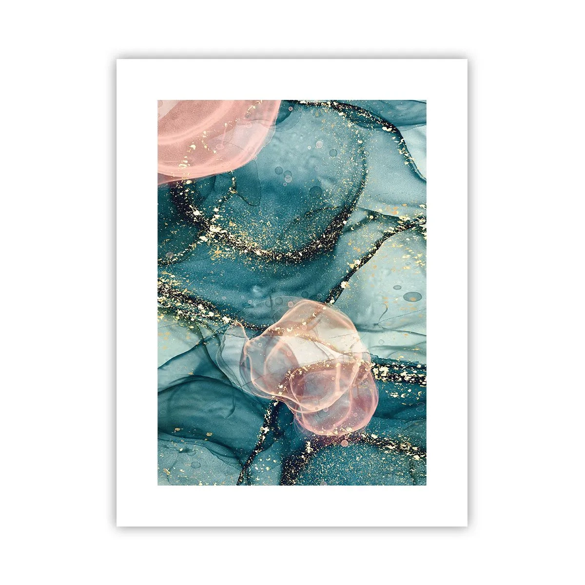 Poster - Blu di seta, rosa di tulle - 30x40 cm