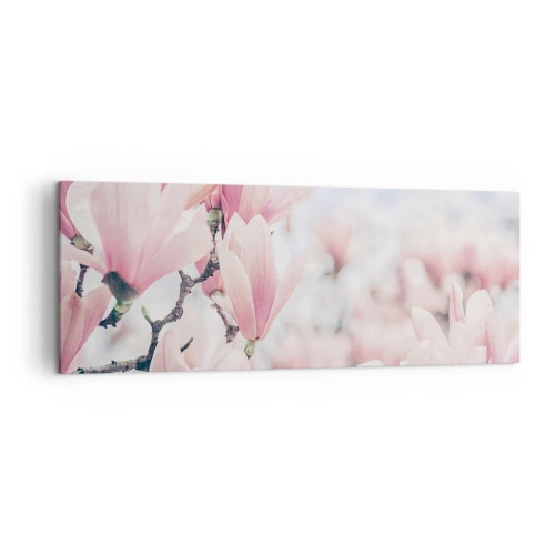 Quadro su tela - Stampe su Tela - Delicati fiori di magnolia in delicate tonalità rosa - 140x50cm - Ideale di delicatezza - Decorazione murale moderna per soggiorno e camera da letto ARTTOR