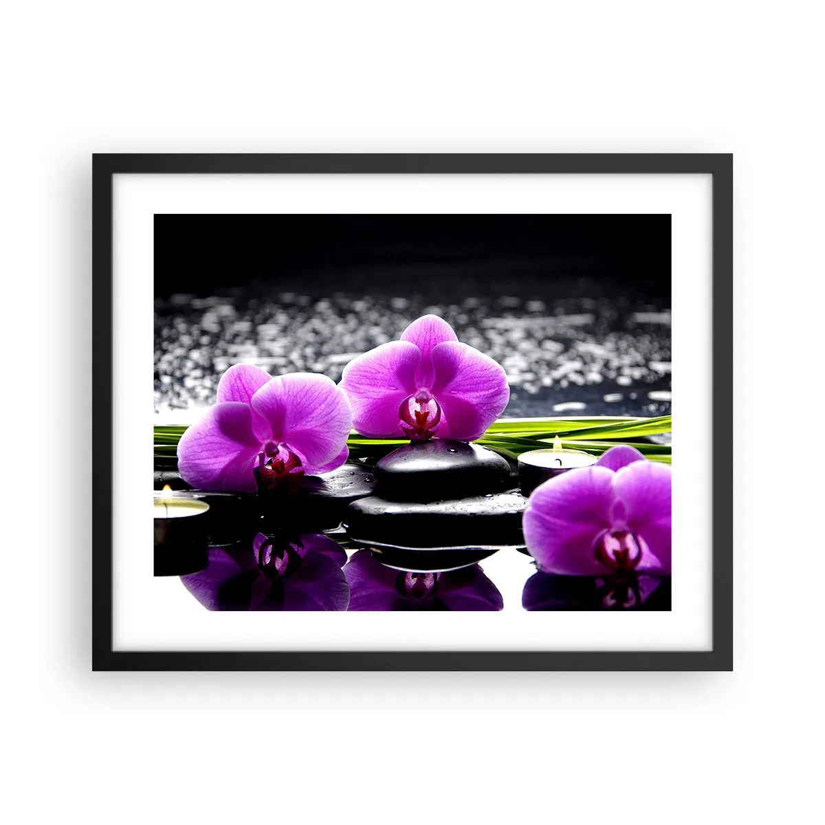 Poster in cornice nera - Annegare nel silenzio e nella pace - 50x40 cm