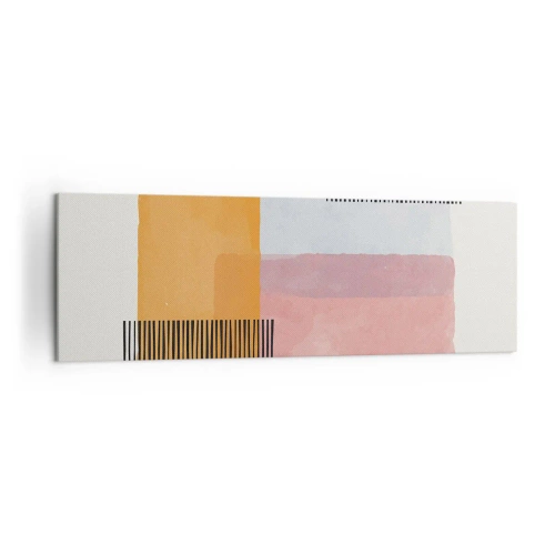 Quadro su tela - Stampe su Tela - Geometria in colori pastello con linee su sfondo chiaro - 160x50cm - Da un angolo all'altro - Decorazione murale moderna per soggiorno e camera da letto ARTTOR