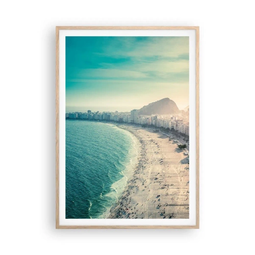 Poster in cornice rovere chiaro - Vacanze senza fine a Rio - 70x100 cm